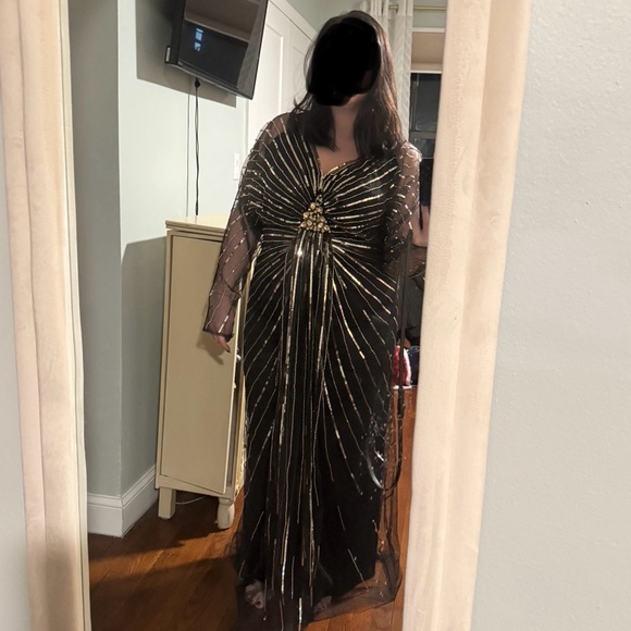 Zouzou Crystal-Encrusted Plus Size Evening Gown size 18 - Picture 3 of 4